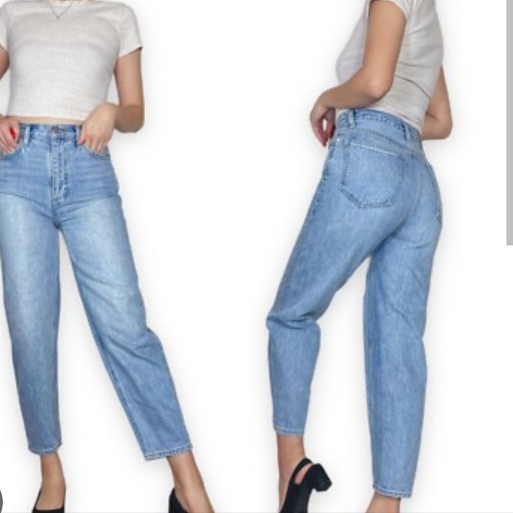 Denim Forum Light Blue Straight Leg Jeans